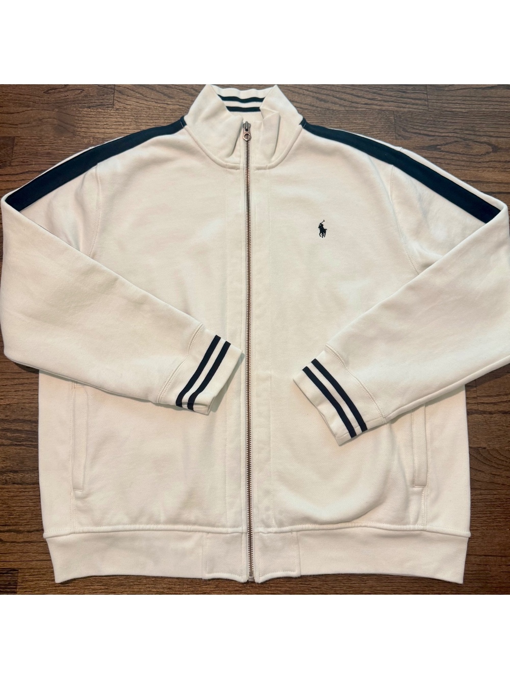 Ralph Lauren Men's Cream Full Zip Track Jacket SZ XXL